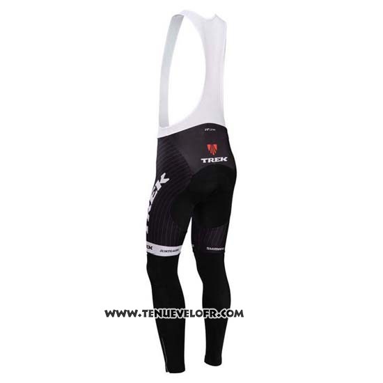 2014 Maillot Ciclismo Trek Factory Racing Noir et Blanc Manches Longues et Cuissard
